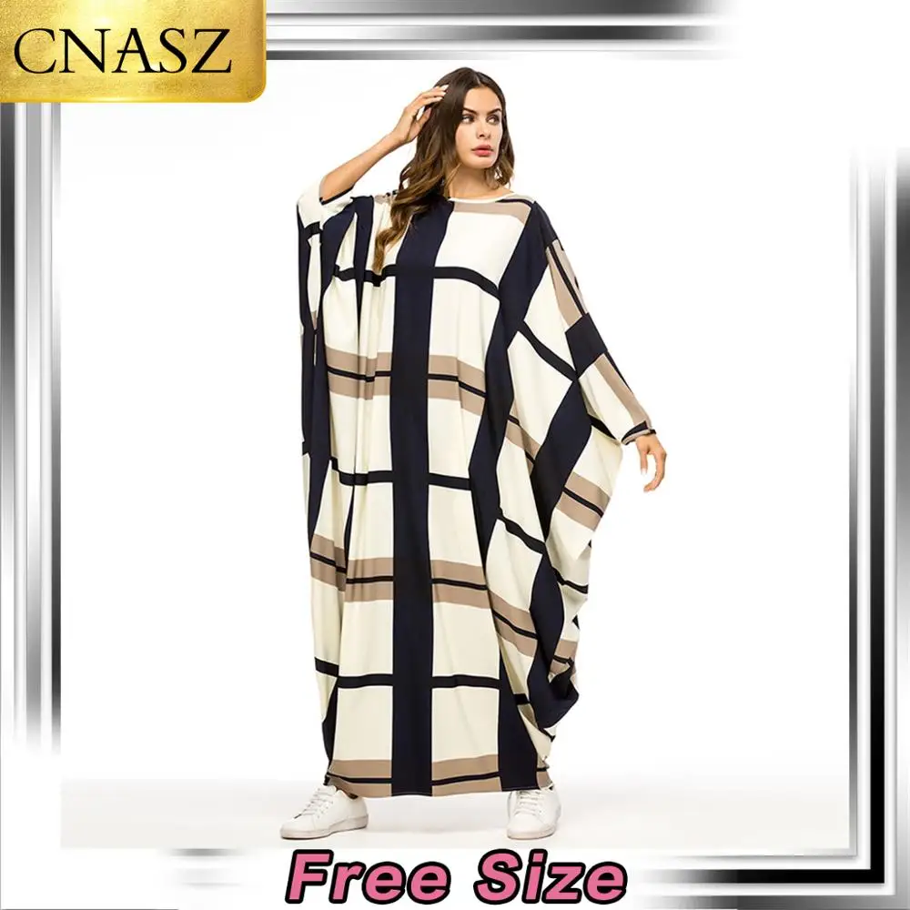 Middle East Muslim Fashion Elegant Bat Sleeve Loose Dress Islamic Turkey Arabic Clothes Dubai Morrocan Kimono Oman African | Тематическая