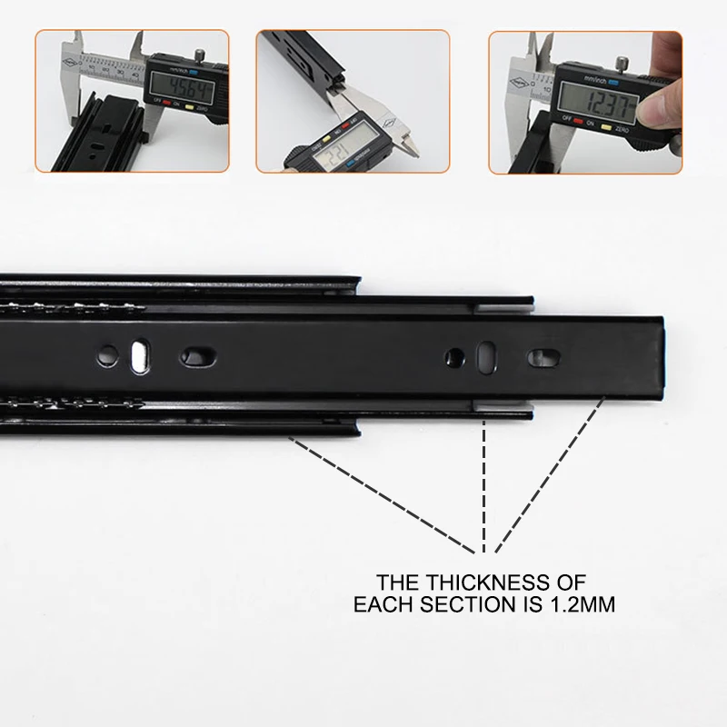 LWZH 10-20in Soft Close Ball Bearing Drawer Slides Mount Full Extension Drawer Runners Furniture Hardware