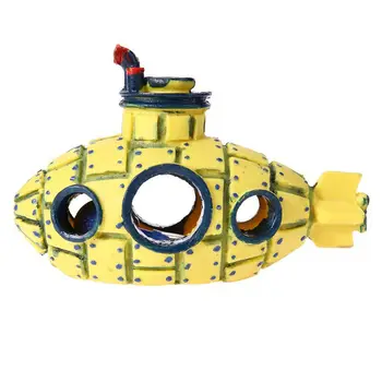 

yellow blue underwater aquarium aquarium decoration cave decoration