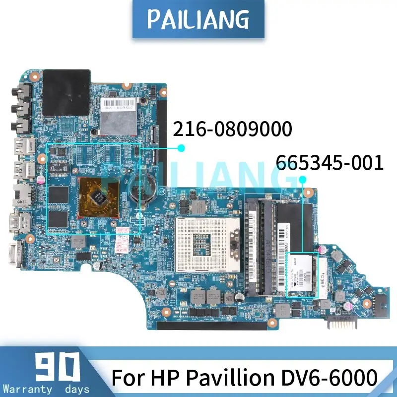 

Для HP павильон DV6-6000 материнская плата 665345-001 аккумулятор большой емкости 11A39-2 HM65 216-0809000 DDR3 Материнская плата ноутбука Проверка прошла успешно