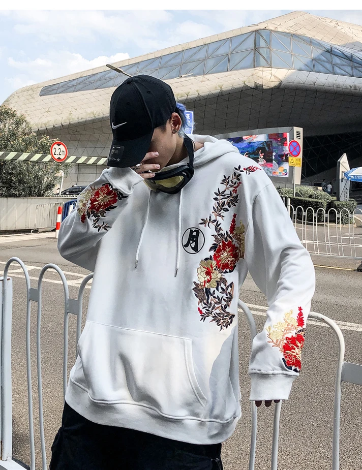 LAPPSTER негабаритных Embrodery Rabbit Harajuku толстовки с капюшоном мужские осенние уличные толстовки с капюшоном Пара женское худи
