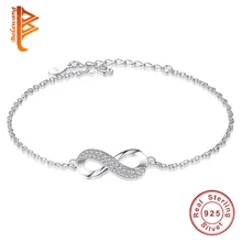 11,11, модный 925 пробы, серебряные стразы, бесконечность, очаровательный браслет для женщин, регулируемый браслет на цепочке, вечерние ювелирные изделия, подарок