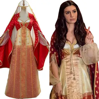 

2019 Movie Aladdin Costume Jasmine Aladdin Cosplay Costume Princess Maid Daria Red Dress Halloween Carnival Costume Women