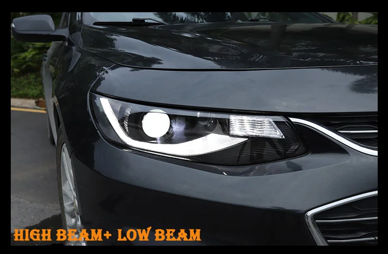 DY_L автомобильный Стайлинг корпус передней фары для Chevrolet Malibu- фары светодиодный фара Malibu DRL Объектив Двойной Луч Биксенон HID