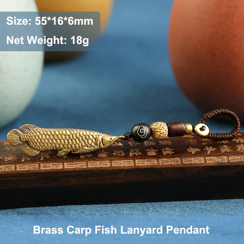 brass fish lanyard keychain pendant (3)