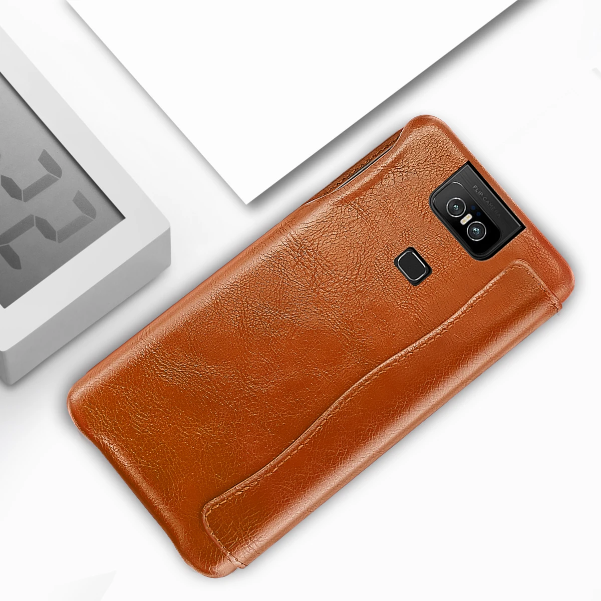 Для Asus Zenfone 6 ZS630KL Чехол Премиум PU кожаный чехол флип стенд полный корпус