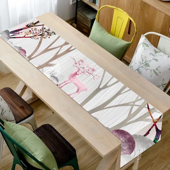 

Modern Table Runners Scenery Printed Table Runner for Wedding Party Hotel Christmas Decorations for Home Table Cloth Colorful