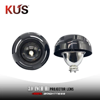 

2 pieces 3.0 inch xenon projector lens full matal with black shrouds mask fit for H1 H4 H7 car Headlamp assembly kit motorcycle