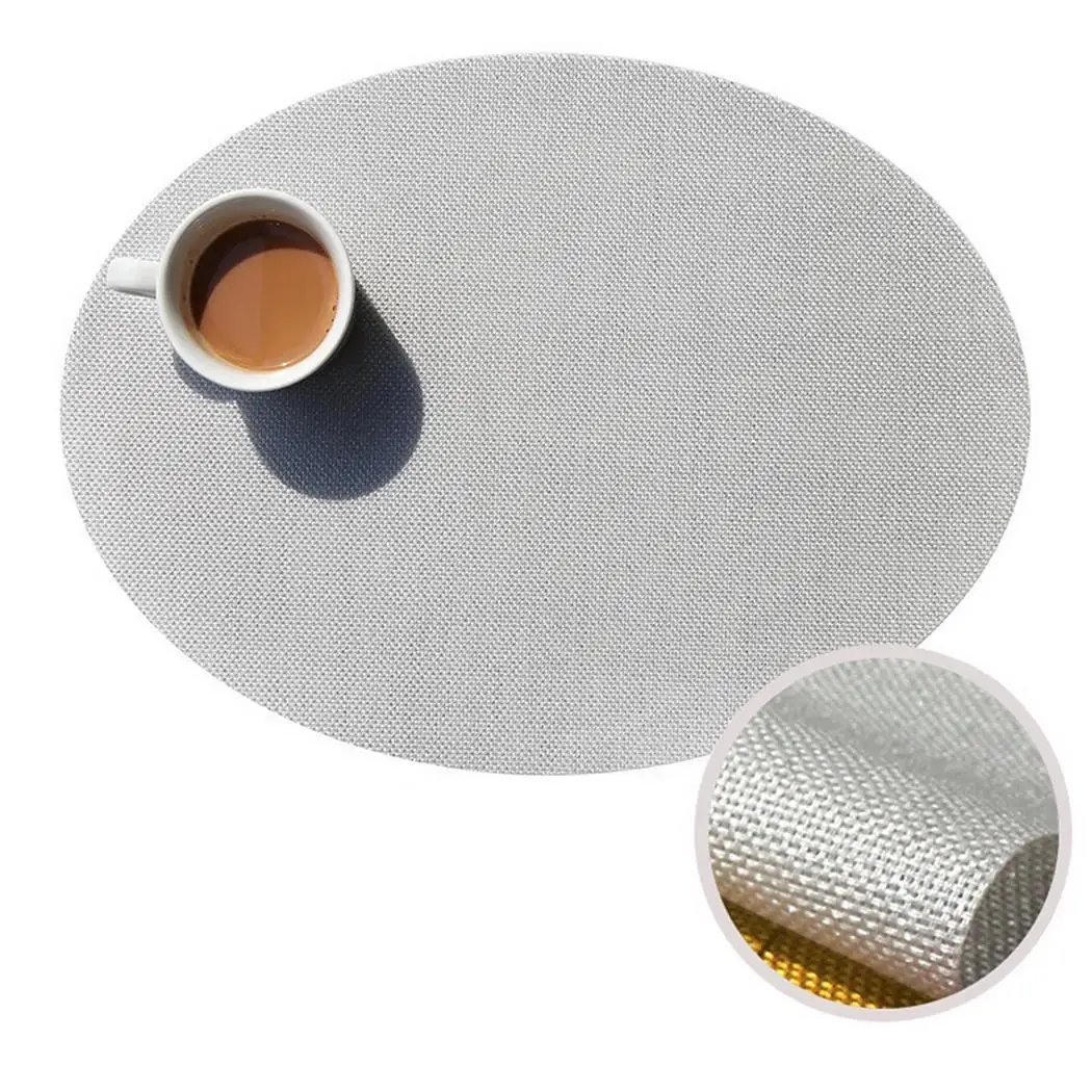 

Oval Dining Placemat Western Food Non-slip Pad Insulation Home, Daily Life Tableware Mat Resturant Supply Table Decoration