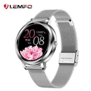 

LEMFO Smart Watch Women 1.09 Inch Full Touch Screen Lady Smartwatch 16mm Strap Sleep Monitor Fitness Tracker DIY Watch Face