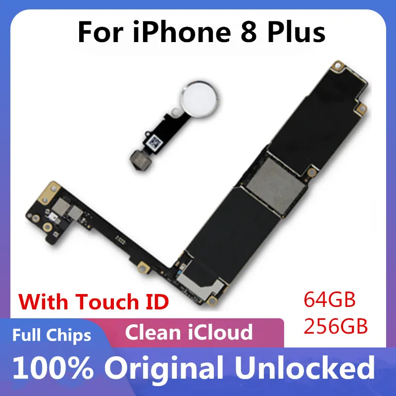 Для iPhone 8 Plus материнская плата с/без Touch ID 64 Гб 256 ГБ для 5 дюйма разблокированная