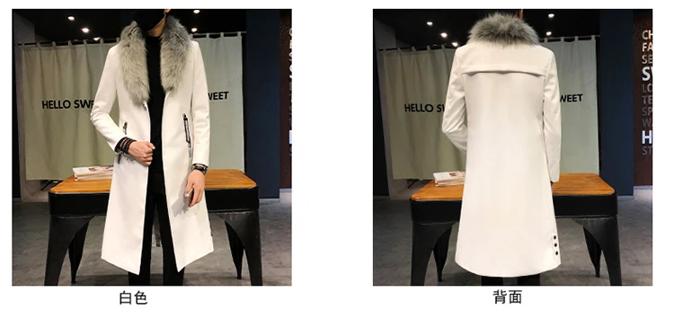 Для мужчин пальто роскошный Veste Homme золотые длинные пальто Slim Fit Chaqueta Cuero Hombre большой меховой воротник Для мужчин s Искусственная кожа пальто-тренчи