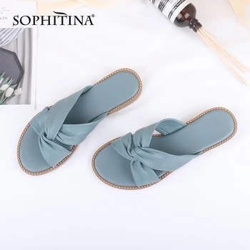 

SOPHITINA Leisure Shoes Women High-Quality Leather Open Toe Diamond Women's Sandals Casual Summer Outdoor Slipper Women CZ012