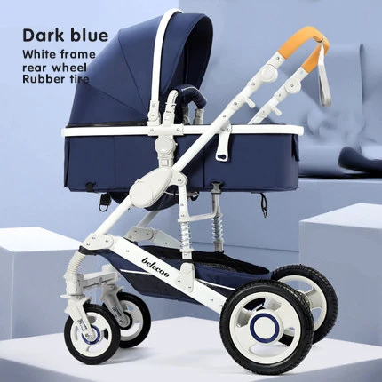 blue 4 Belecoo 2 в 1 детская коляска с высоким пейзажем, двухполосная коляска, складной свет, четырехколесный амортизатор, Тролли - Цвет: blue 4