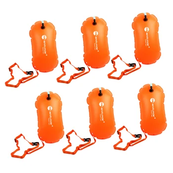 

6Pcs Swim Bubble - High Visibility Inflatable Open Water Swimming Tow Float Air Bag for Swimmers, Triathletes and Snorkelers