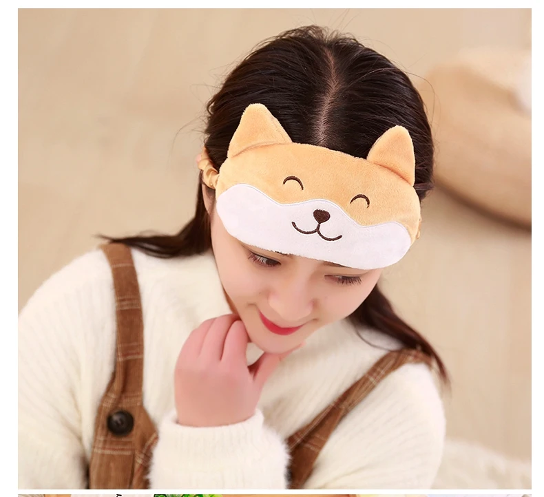 Милая плюшевая маска для глаз корги, абажур, светильник, маска, набитая собачкой корги, плюшевая игрушка, подарок для девочки, животное, Спящая повязка на глаза, Рождество