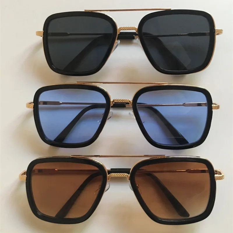 Lentes Tony Stark Sunglasses Kids Metal Square Vintage Girls And Boys 8-16 years old Children Sun Glasses gafas