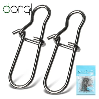 BEST CHOICE ❤️ DONQL 20/50/100Pcs Fishing Swivel Connector Hooks Line Clip Lock Carabiners Stainless Steel Fishing Fastener Snaps Tools - discount item 20% OFF Sports & Entertainment