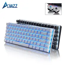 Akazz ak33 teclado mecânico teclado de jogos usb azul/preto interruptor 82 conflito chave livre rgb/1 cor teclado retroiluminado para pc