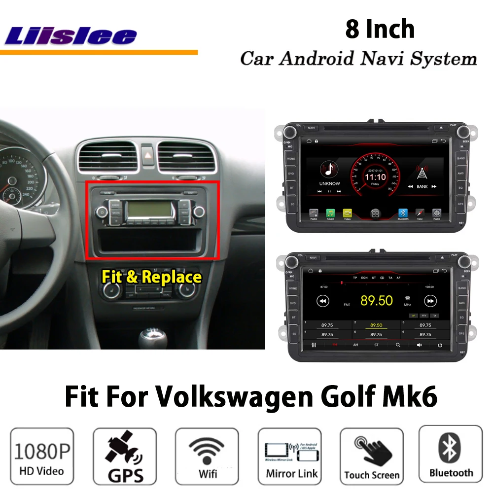 Liislee автомобильный Android для Volkswagen Golf Mk6 2008 ~ 2013 стерео радио BT FM видео Carplay GPS Navi карта навигационная система Мультимедиа Liislee автомобильный Android для Volkswagen Golf Mk6 2008 ~ 2013 стерео радио BT FM видео Carplay GPS Navi карта навигационная система Мультимедиа