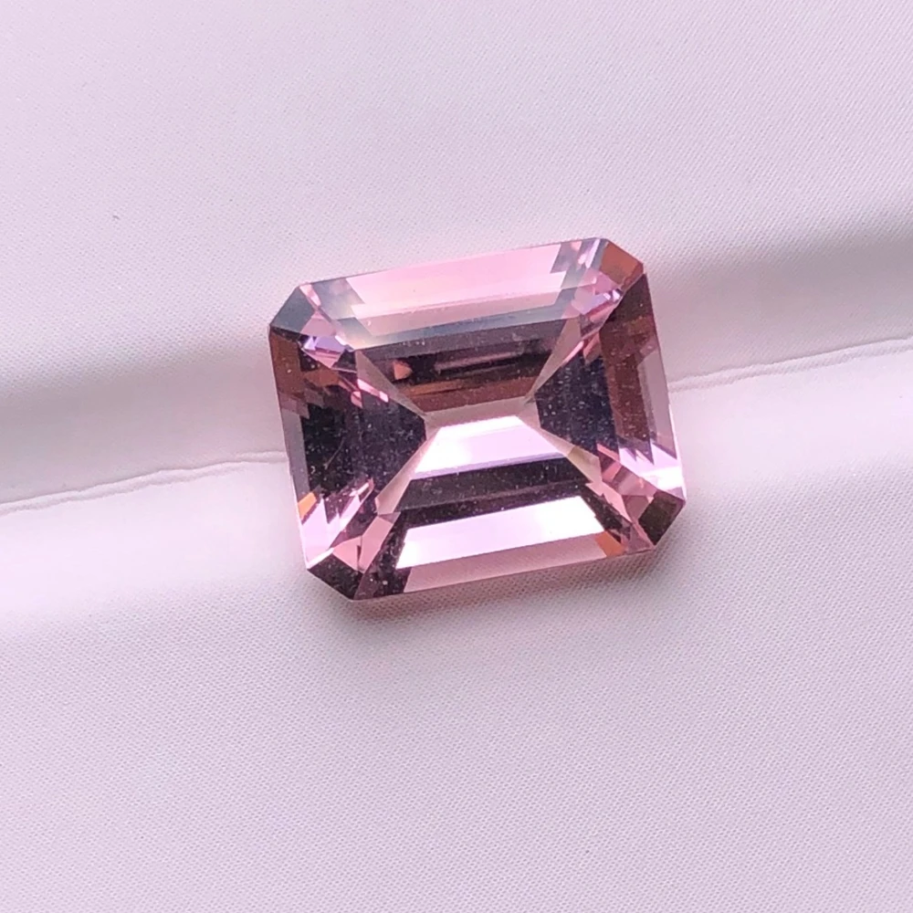 Meisidian Octagon Cut Natural Original Pink Morganite 5x7mm Loose Gemstone