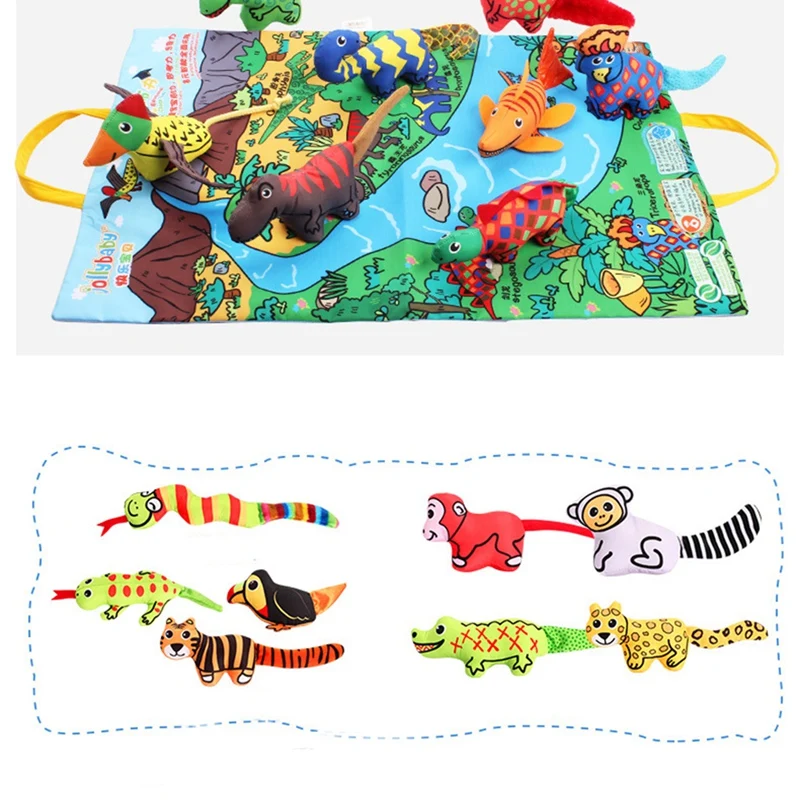 JOLLYBABY Детский 3D сцена динозавр Ткань Книга и драма коврик детская погремушка раннее развитие образование история книга