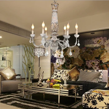 

Wooden Iron Chandelier Lighting Vintage Crystal Lustre Pendant Chandelier Living Room Kitchen Bedroom Retro Loft Light Fixtures