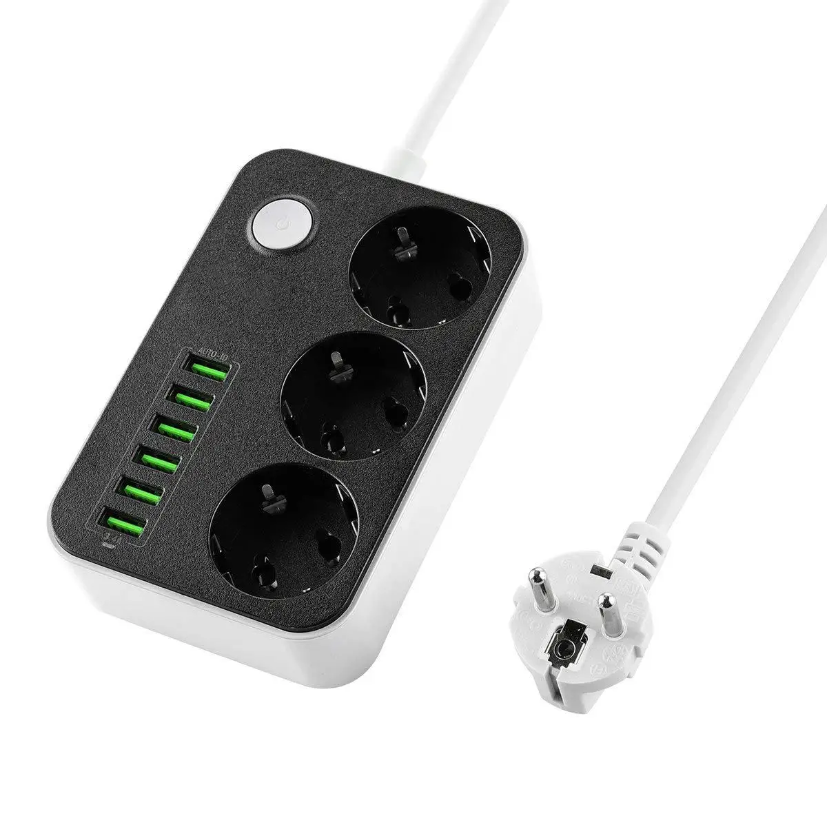 Умная лента питания с европейской вилкой, 3 гнезда+ 6 usb-портов для зарядки, адаптер, удлинитель, 1,6 м, шнур питания