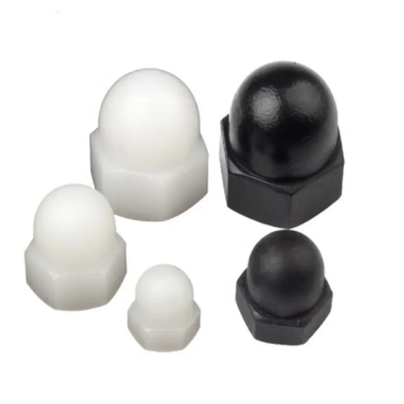 1050pcs M3 M4 M5 M6 M8 M10 Black And White Nylon Nut Plastic Cap Nuts