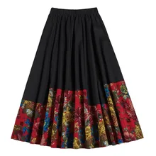 JINGRUI летняя новая стильная женская Корейская хлопковая и льняная художественная однотонная дикая юбка тонкая Повседневная Длинная юбка