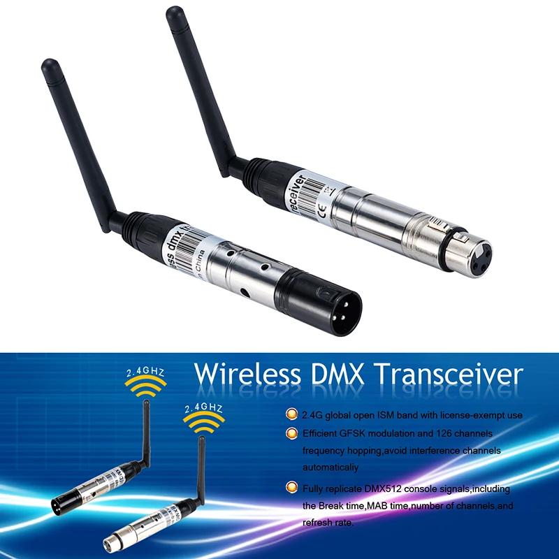 

2.4G ISM Wireless DMX 512 Dfi Controller XLR Receiver Transmitter For Disco DJ Party Bar Stage PAR Moving Head Laser Light
