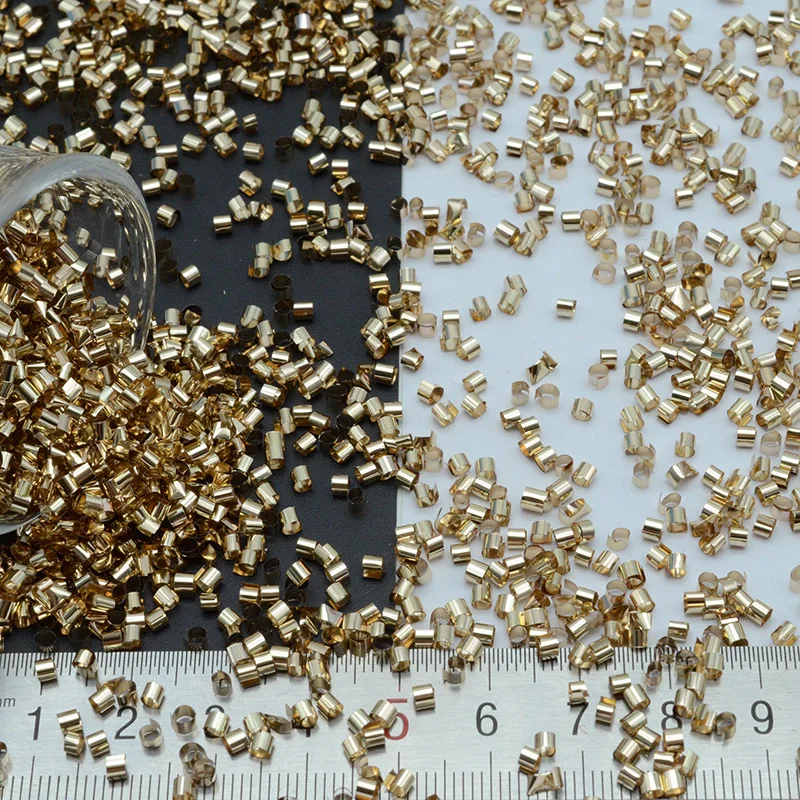 500 г/лот 2*3 мм Серебряная основа Bingsu бисер блестка труба пайетки центр отверстия для шитья ПВХ DIY Швейные материалы свободные блестки - Цвет: light gold 1