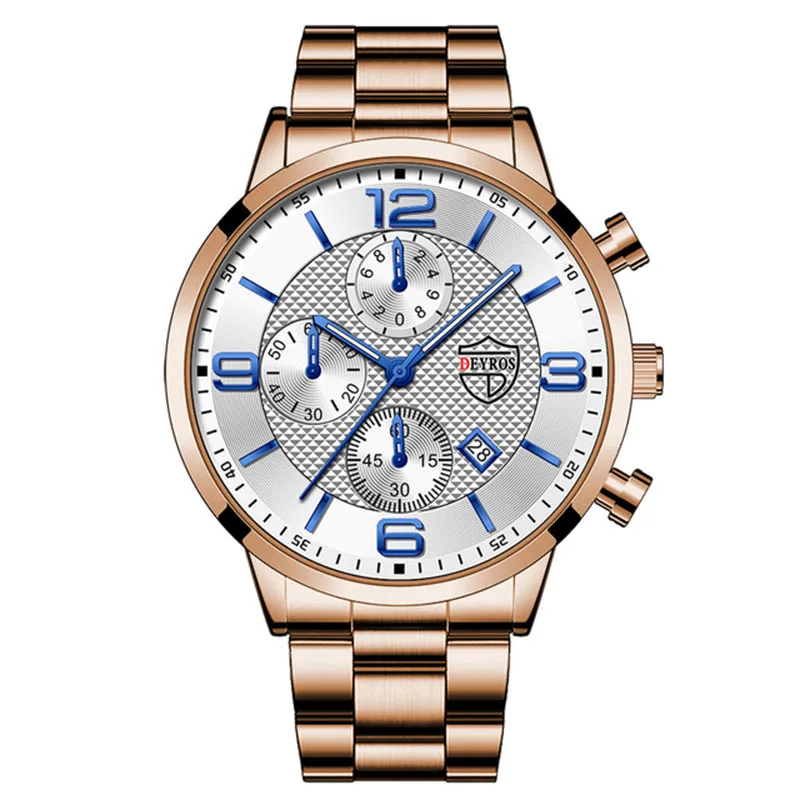 Fashion Men's Sports Watches Stainless Steel Analog Quartz Wristwatch Male Business Luminous Clock Luxury Casual Silver Bracelet 