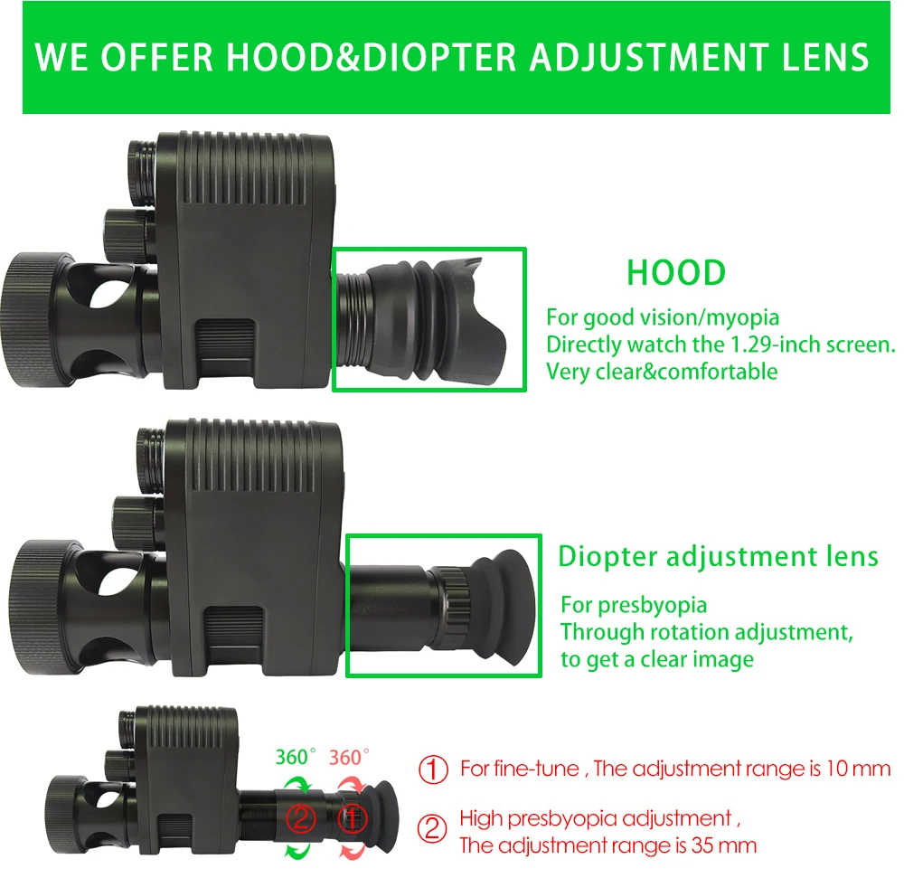 Hunting Trail Camera Trail Camera Megaorei 3 Night Vision Rifle Scope HD720P Video Record Photo Taking NV007 Hunting Optical Sight Camera 850nm Laser Infrared IR