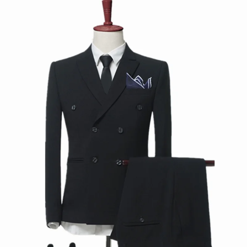 men double breasted suit groomsmen suit wedding wedding suit for men 2019 mens suits with pants British wind slim blazer men double breasted suit groomsmen suit wedding wedding suit for men 2019 mens suits with pants British wind slim blazer