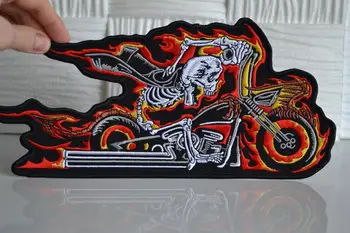 

Wind-fire Rings Ghost Cool Embroidered Patches Iron on Patches for Clothes Jacket Vest Motorcycle MC Punk Biker Appliques Badge