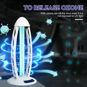 

38W Remote Control Timing UV Germicidal light Sterilizer LED UVC Ultraviolet Light Bulb Room Lamp Killing 99% Air Mite 110V/220V
