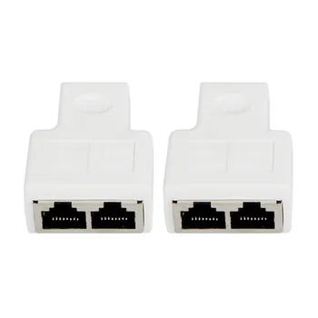 

SIFREE 2pcs RJ45 network Adapter Splitter 1 pair RJ45 Splitter Adapter 1 to 2 Dual Female Port 6 Adapter New su2 Connectors