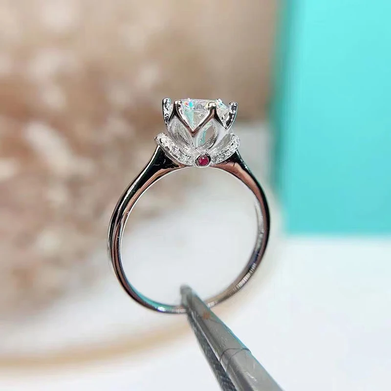 9K Moissanite кольцо из белого золота 6,5 мм 8 мм 9 мм обручальное юбилейное кольцо с цветным бриллиантом для женщин Girfriend