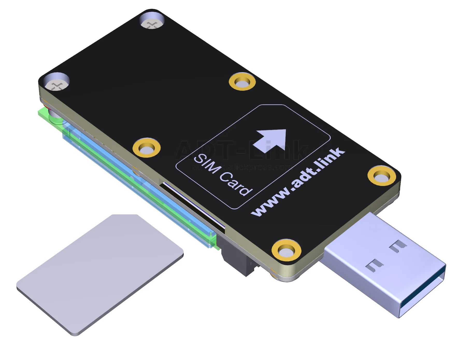cartão mini pci-e 3.5v 3a com padrão duplo sim slot