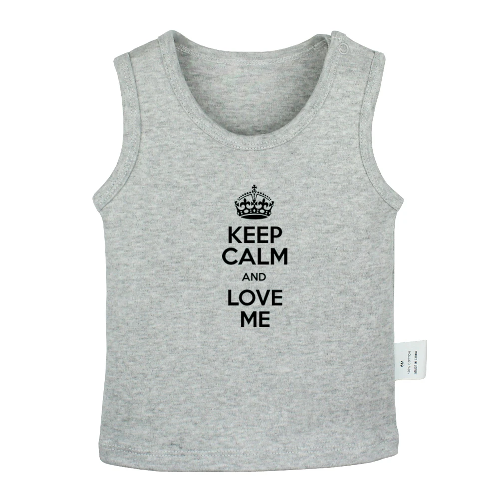Keep Calm And Love Me sleep zzz Pink carry one one Rolled Newborn Baby Tank Tops Toddler Vest