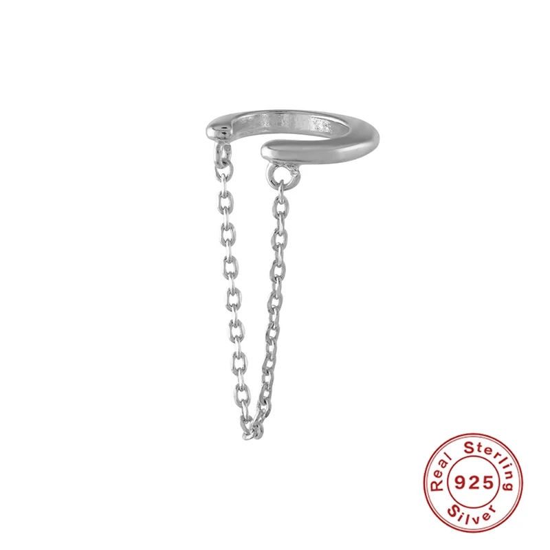 silver Женские серебряные серьги S925, минималистичные Ретро цепочки, женские серьги, круглые серьги для женщин, ювелирные изделия, серьги, подарки - Окраска металла: silver