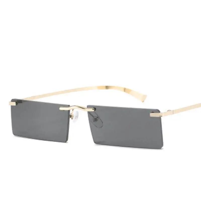 

Trendy Frameless Rectangle Sunglasses Women 2021 Luxury Brand Fashion Ocean Lens Sun Glasses Female Retro Metal Shades Eyewears