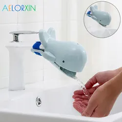 Extension de robinet dessin animé dauphin, 2 pièces/lot, outils de lavage des mains pour enfants, accessoires pour bébés, pour la baignade des enfants, auge d'eau 