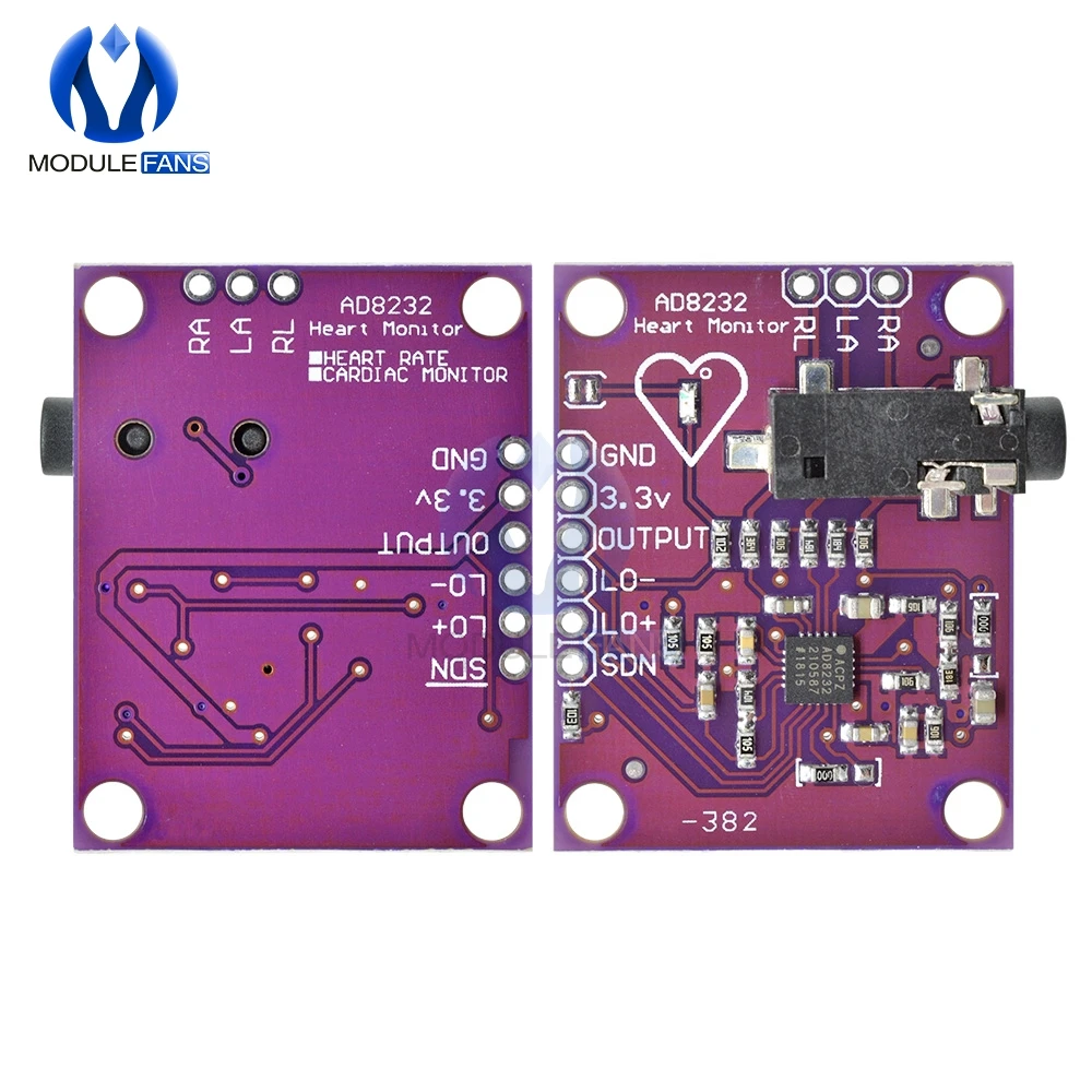 AD8232 одиночный монитор сердечного ритма ЭКГ Developemt плата модуль для Arduino совместимый Diy комплект электронный модуль платы блока программного управления