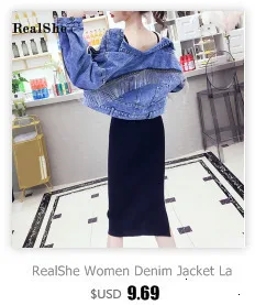 RealShe джинсовая женская куртка с отворотом, длинным рукавом, пуговицами и поясом, женская джинсовая куртка, Женская Весенняя Повседневная элегантная женская куртка
