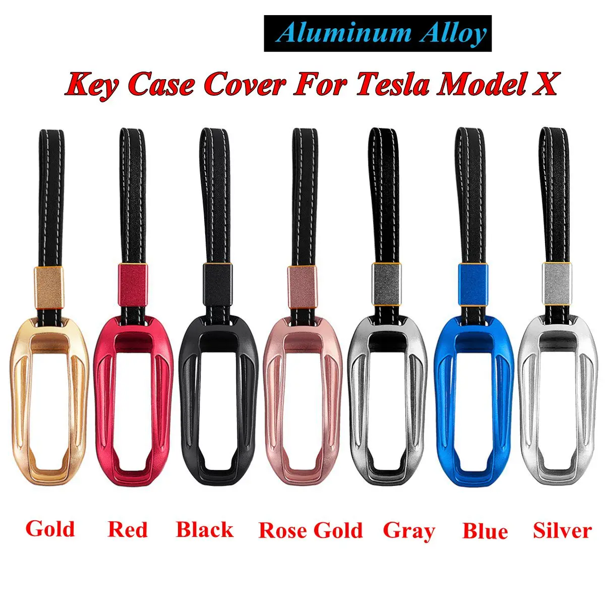 

1 Pcs Car Key Case Cover With Belt Aluminum Alloy Key Shell Storage Bag Protector Deluxe Styling For Tesla Model S Or Model X