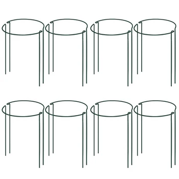 

FashionPlant Support Stake, 8-Pack Half Round Metal Garden Plant Supports, Green Garden Plant Support Ring, Garden Border