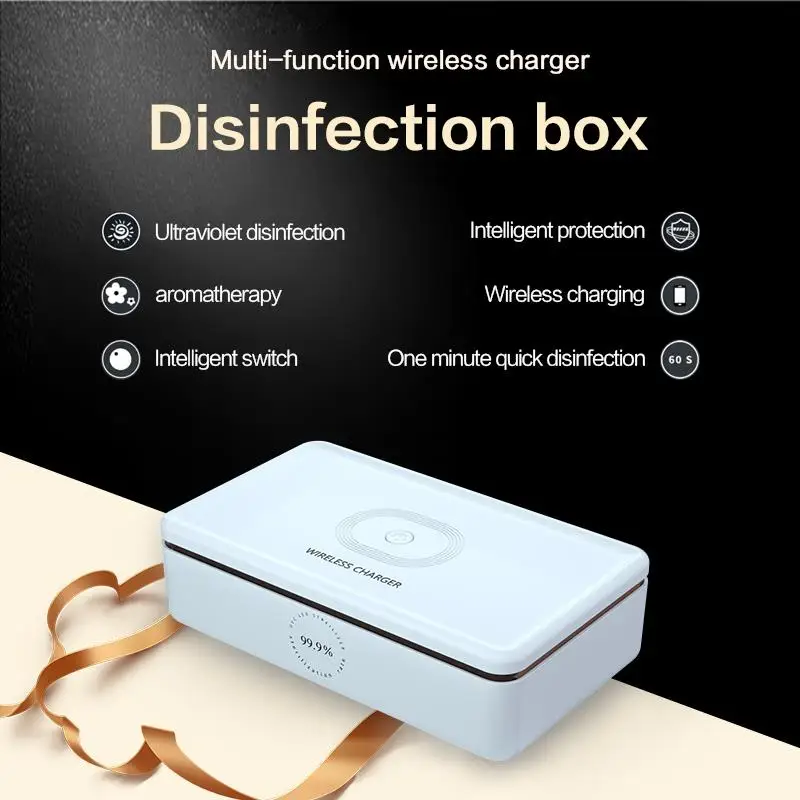 

New Multifunctional Wireless Charger + Sterilizer Lamp UV Mobile Phone Small Item Disinfection Box Lntelligent Sterilization