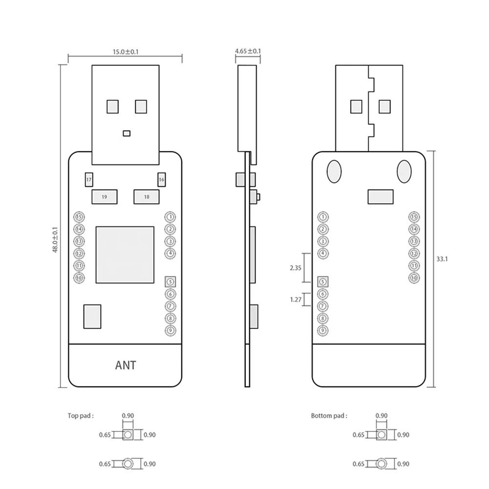 CC2531 портативный беспроводной Zigbee Плата USB ключ PCB умный светодиодный